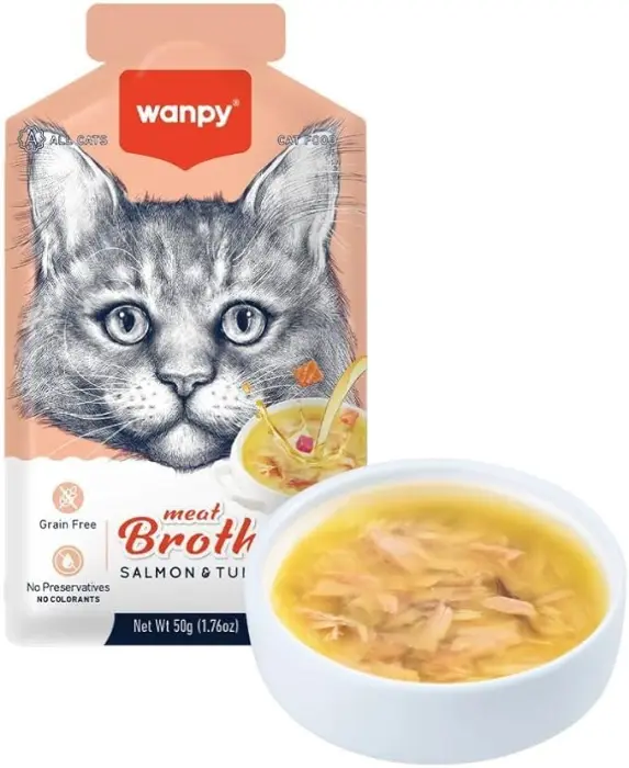 Wanpy Meat Broth Salmon &amp; Tuna for Cats (50gm) image 1