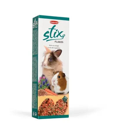 Padovan Stix Flakes Treats for Dwarf Rabbits, Guinea Pigs &amp; Chinchillas 100 gr image 0