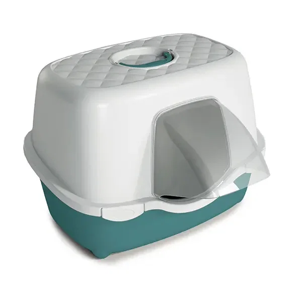 Stefanplast litter box tres chic outdoor white &amp; green(56x54.5x39h) image 0