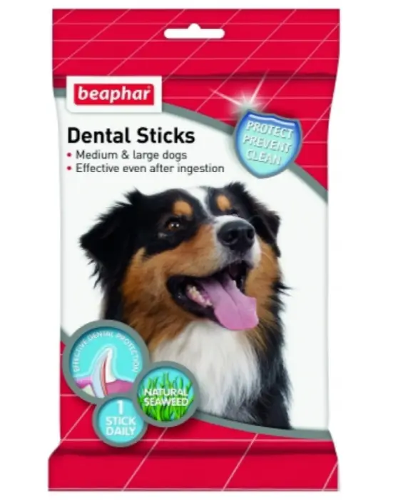 Beaphar Dental Stick Treats for Medium &amp; Large Breed Dogs (7 Sticks) image 0