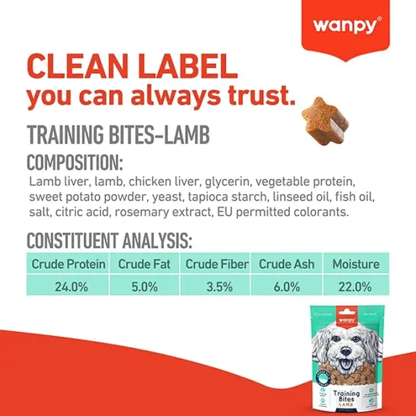 Wanpy Training Bites Dog Treats with Lamb 100 g image 4