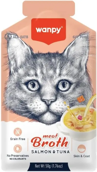 Wanpy Meat Broth Salmon &amp; Tuna for Cats (50gm) image 0