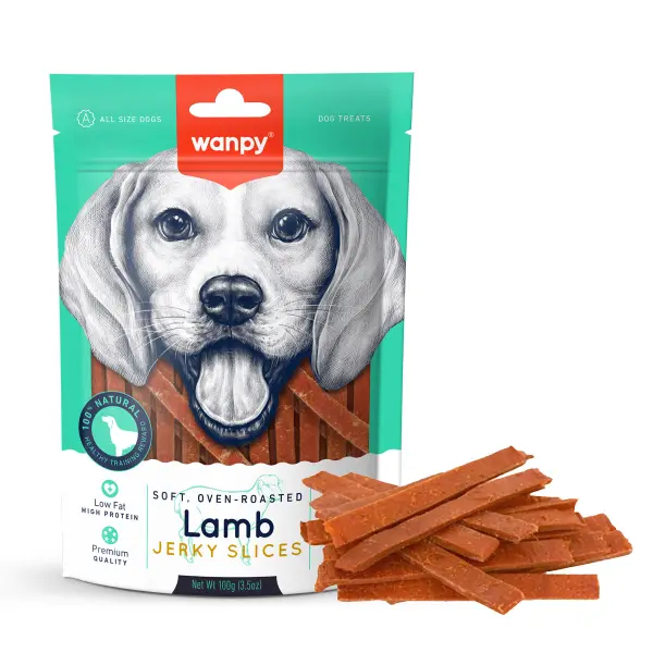 Wanpy Soft Oven-Roasted Low Fat Lamb Jerky Dog Treats 100 gr image 0