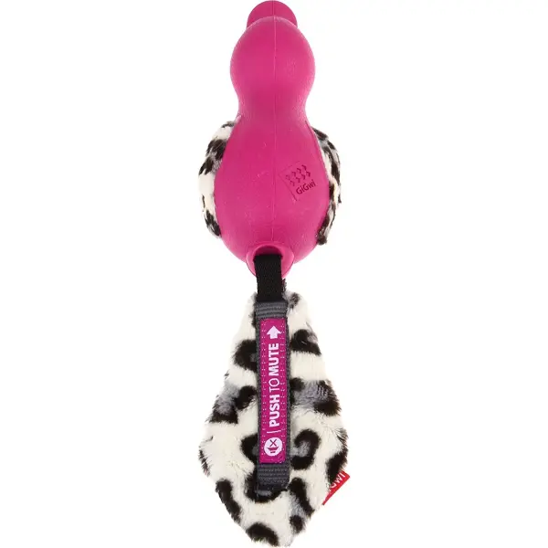 GiGwi Duck 'Push To Mute' withplush tail Pink image 0