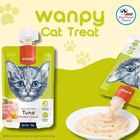 Wanpy Tasty Meat Paste Tuna with Chicken &amp; Carrot Cat Treats 90g image 0