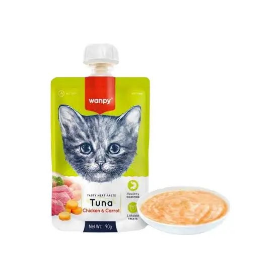 Wanpy Tasty Meat Paste Tuna with Chicken &amp; Carrot Cat Treats 90g image 3