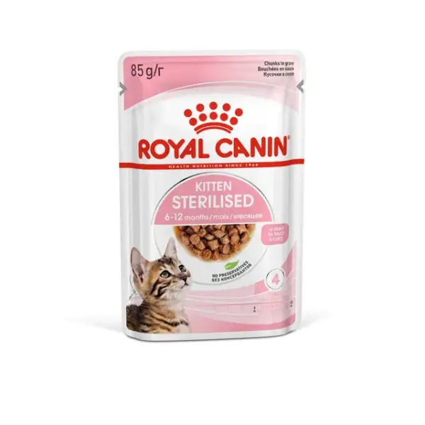 Royal Canin Kitten Sterilised in Gravy Wet Food 85G image 0