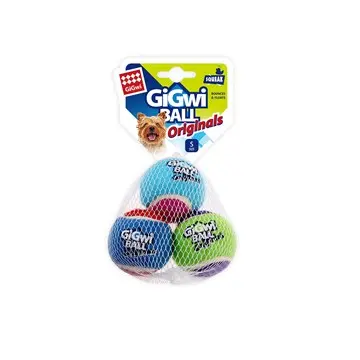 Gigwi Originals Small Assorted Squeaky Ball Dog Toy 3 per pack image 0