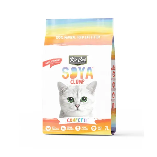 Kitcat Soyaclump Soyabean Litter Confetti 7L image 0
