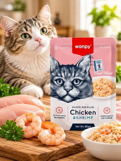 Wanpy Super Premium Wet Cat Food with Chicken &amp; Shrimp 85 gr image 2