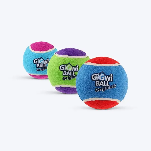 Gigwi Originals Small Assorted Squeaky Ball Dog Toy 3 per pack image 1