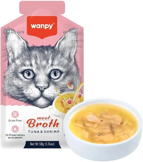 Wanpy Meat Broth Tuna &amp; Shrimp for Cats (50gm) image 1