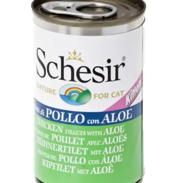 Schesir Chicken Fillet Wet Food with Aloe for Kittens 140 gr image 0