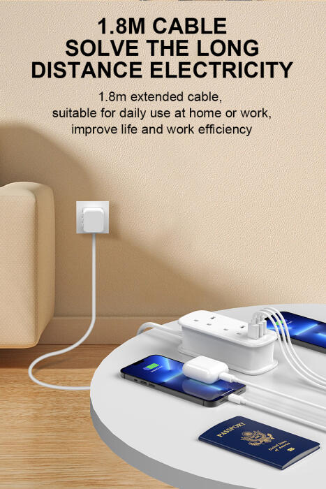 موزع كهرباء العالمي للسفر Travelest GaN 30W – بطول 1.8 متر image 3