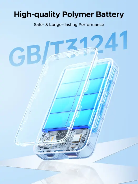 باور بانك يوجرين (UGREEN PB526) بسعة 10000 مللي أمبير مع كيبل مدمج بقوة 20 واط - رمادي image 5