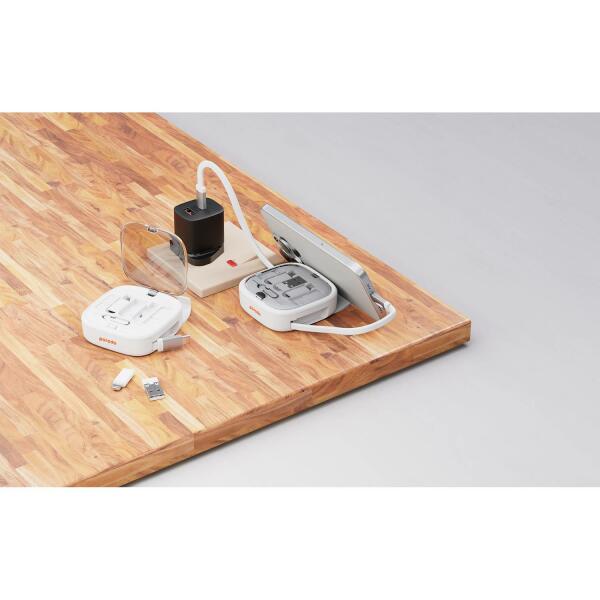 طقم شحن متعدد الوظائف 6-في-1 من Porodo – PD 60 واط – كابل Type-C إلى Type-C – أبيض image 1
