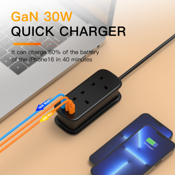 موزع كهرباء العالمي للسفر Travelest GaN 30W – بطول 1.8 متر image 2