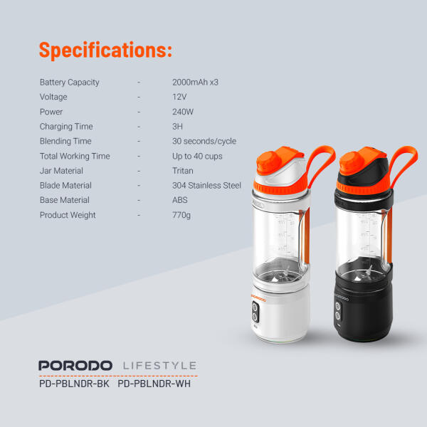 خلاط محمول Porodo Lifestyle Dual Spin – دوران مع وعكس عقارب الساعة image 5