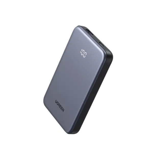 باور بانك يوجرين (UGREEN PB507) بسعة 10000 مللي أمبير مع شحن سريع تايب سي باور ديليفيري 20 واط ويو اس بي 22.5 واط - رمادي image 3