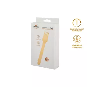 شوكة خشبية للرحلات استخدام مرة واحدة من كاموفلاج 30 أو 50 حبة image 2