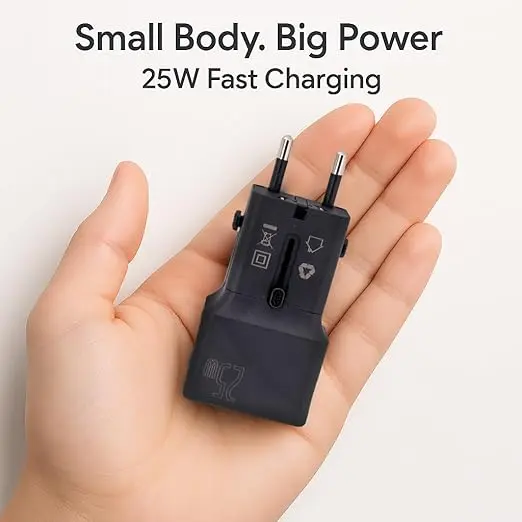 محول سفر عالمي منفذين بقوة 25 واط من راف باور (RAVPower RP-PC1080) - أسود image 1