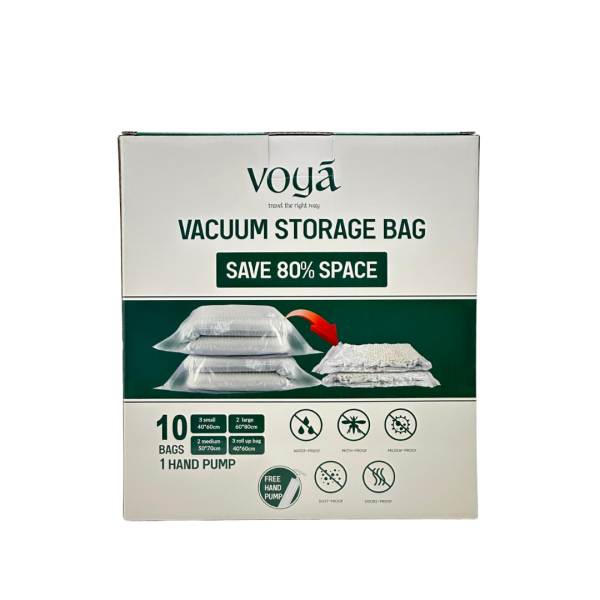 أكياس تخزين بتفريغ الهواء – Voya Vacuum Storage Bag – 10 قطع مع مضخة يدوية image 4