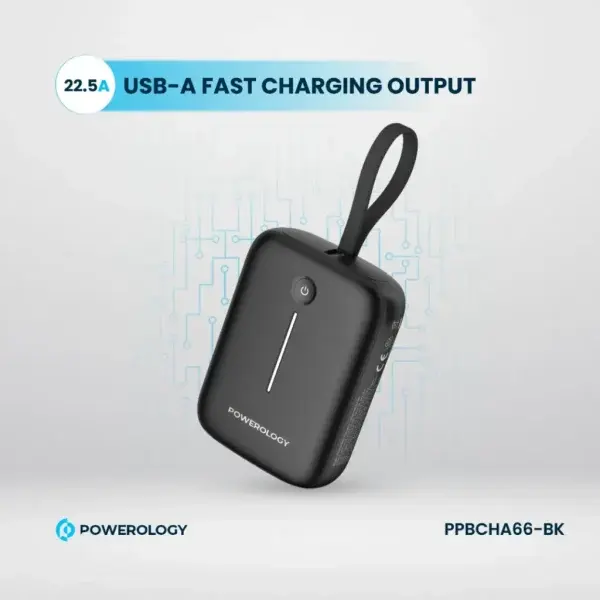 باور بانك Powerology ‎10000mAh‎ مع سلك USB-C قابل للإزالة – ‎20 واط‎ PD – شحن 3 أجهزة image 3