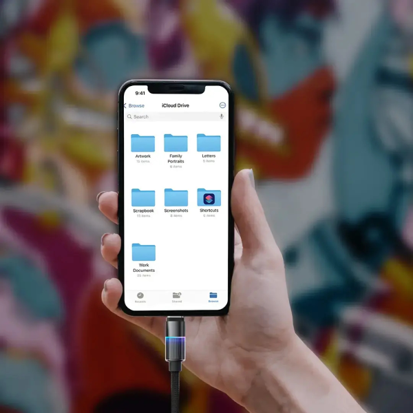 كابل Porodo ألمنيوم من USB-C إلى USB-C للشحن ونقل البيانات – أسود image 1