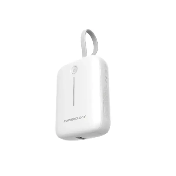 باور بانك Powerology ‎10000mAh‎ مع سلك USB-C قابل للإزالة – ‎20 واط‎ PD – شحن 3 أجهزة image 2