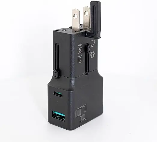محول سفر عالمي منفذين بقوة 25 واط من راف باور (RAVPower RP-PC1080) - أسود image 5