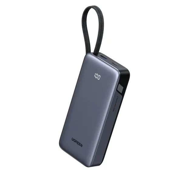 باور بانك يوجرين نكسود (UGREEN Nexode PB536) سعة 20000 مللي أمبير بقوة 45 واط مع كيبل مدمج - رمادي image 0